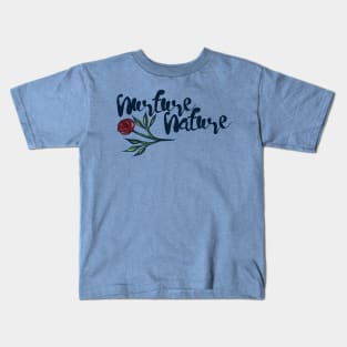 Nurture Nature Red Rose Black Ink Kids T-Shirt